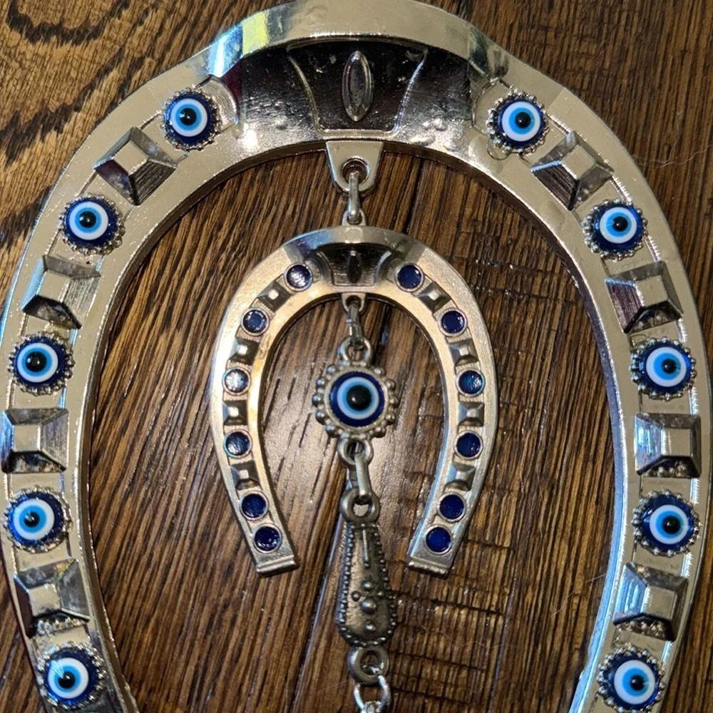 Gold Evil Eye Horseshoe Wall Decor